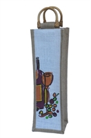 Obrázok pre výrobcu Jutová taška na 1 fľašu - s motívom